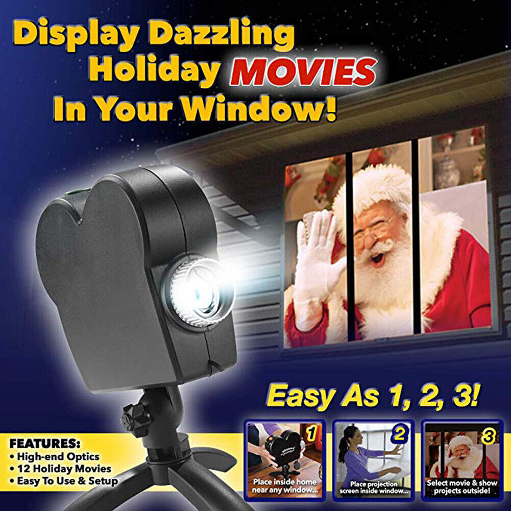 Halloween Window Projector Christmas Holographic Optical Home Window Display Pro