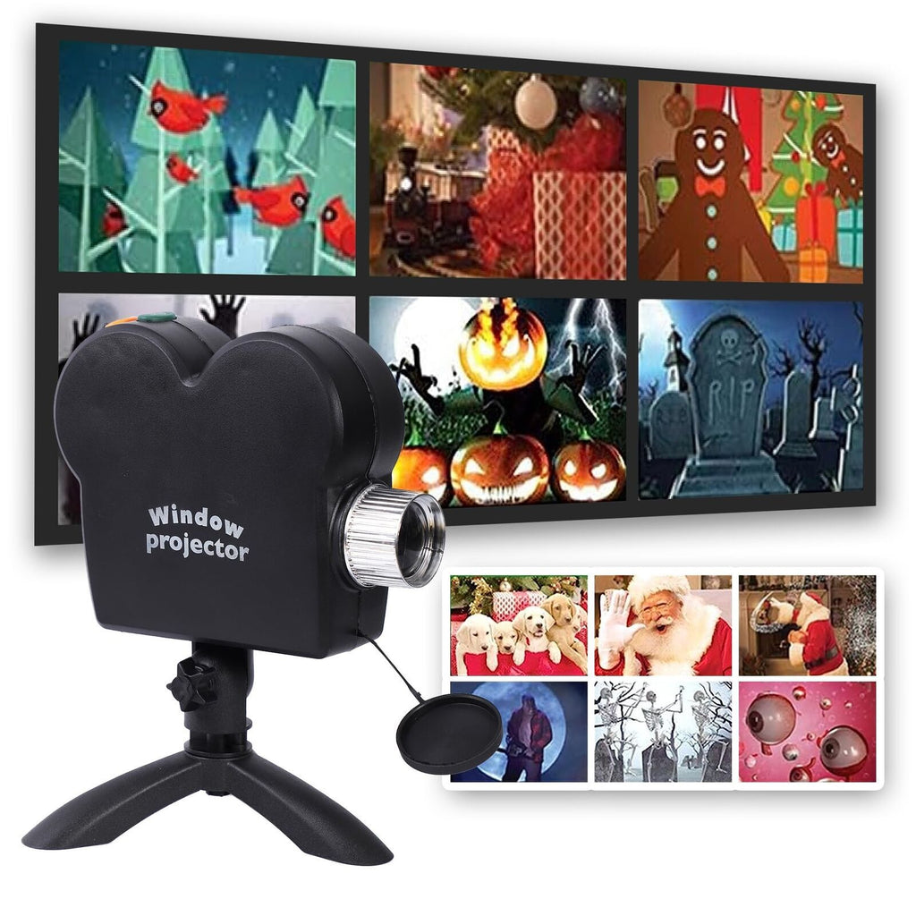Halloween Window Projector Christmas Holographic Optical Home Window Display Pro