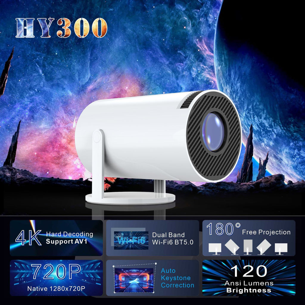 Mini HD smart projector-Portable WiFi & Bluetooth Home Cinema